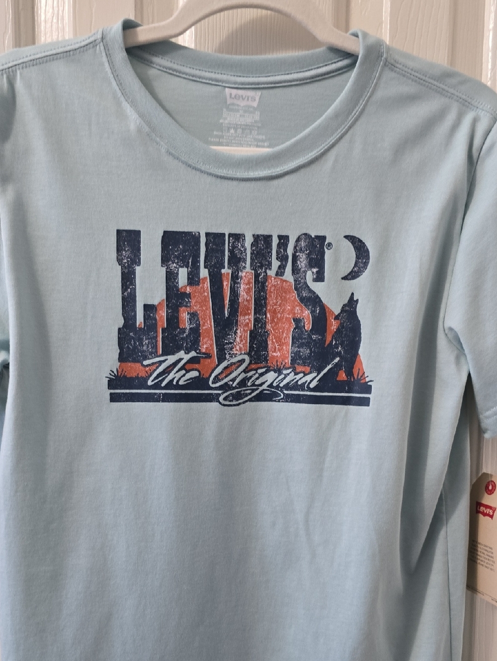 LEVI'S BRAND SIGNATURE BOY'S LIGHT GREEN (ETHER) SHORT SLEEVES TEE-SHIRT SIZE XL